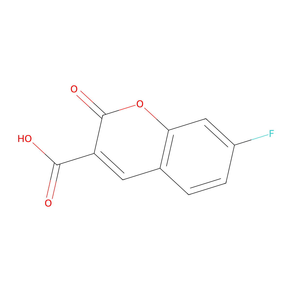 7-Fluoro-2-oxo-2H-chromene-3-carboxylic acid molecular structure, CAS 1353870-09-3
