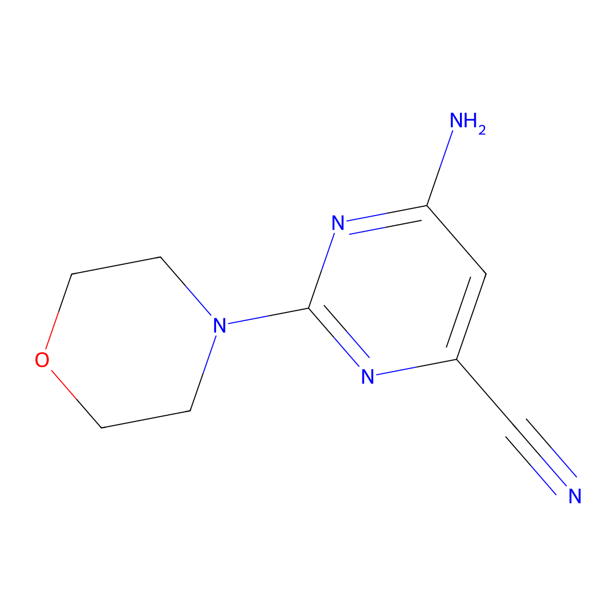 6-Amino-2-morpholinopyrimidine-4-carbonitrile molecular structure, CAS 1353875-74-7