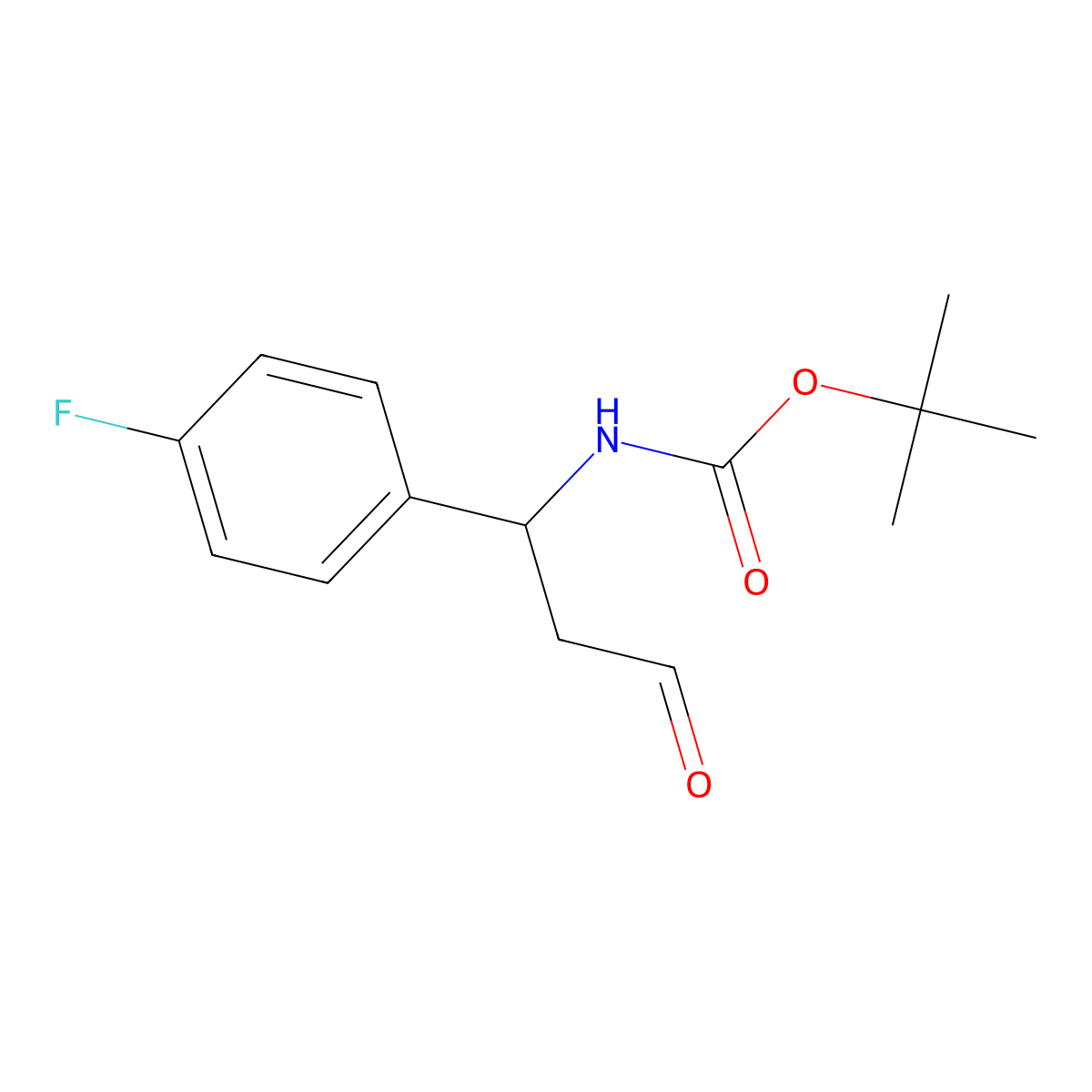 Tert-butyl [1-(4-fluorophenyl)-3-oxopropyl]carbamate molecular structure, CAS 1353876-37-5