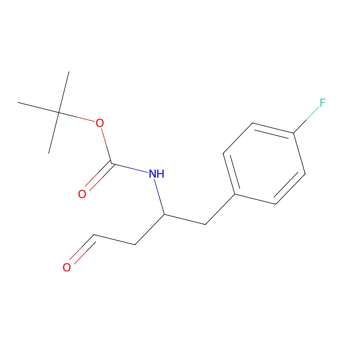 Tert-butyl [1-(4-fluorophenyl)-4-oxobutan-2-yl]carbamate molecular structure, CAS 1353876-38-6
