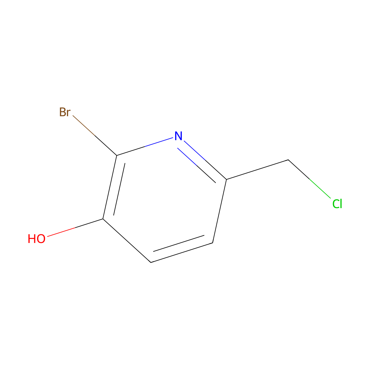 2-Bromo-6-(chloromethyl)-3-pyridinol molecular structure, CAS 1353877-94-7