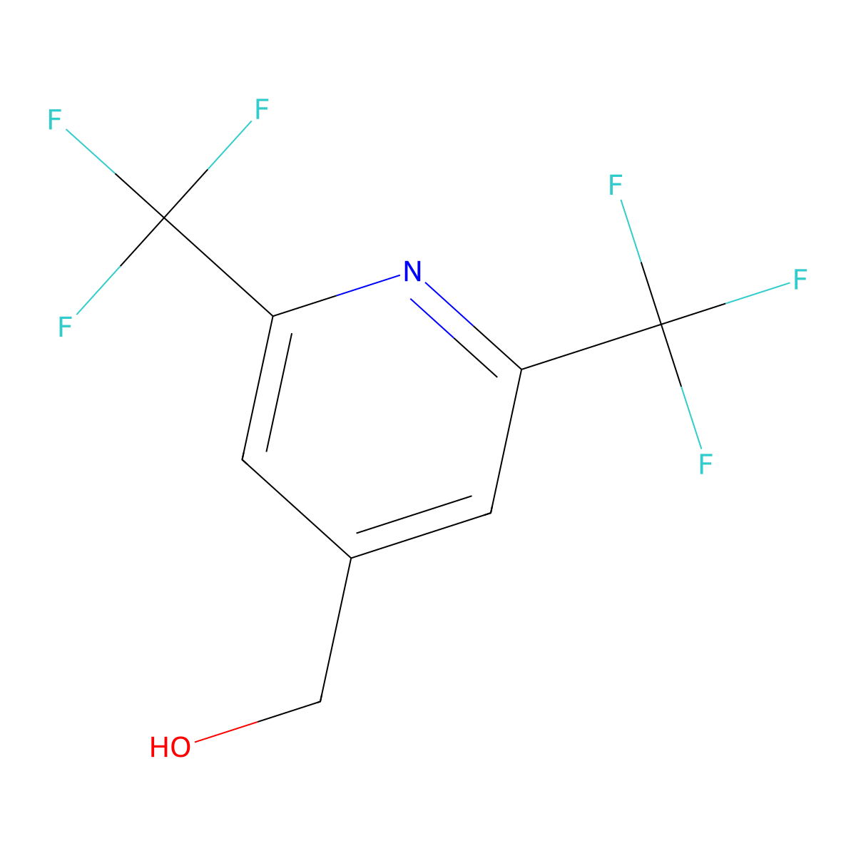 (2,6-Bis(trifluoromethyl)pyridin-4-yl)methanol molecular structure, CAS 1353878-03-1