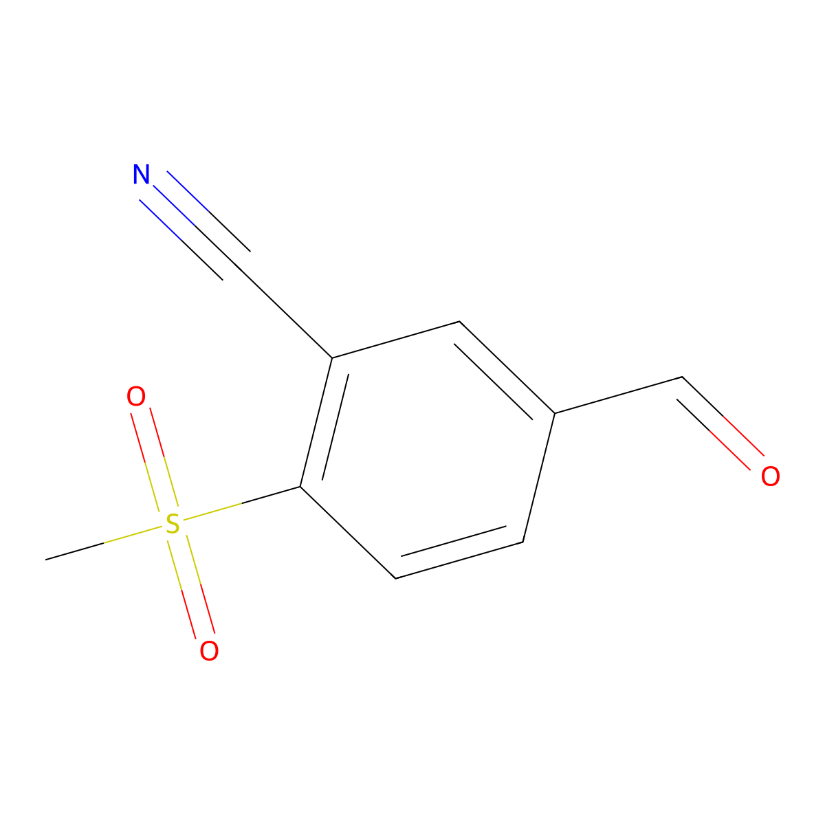 5-Formyl-2-methanesulfonylbenzonitrile molecular structure, CAS 1353878-08-6