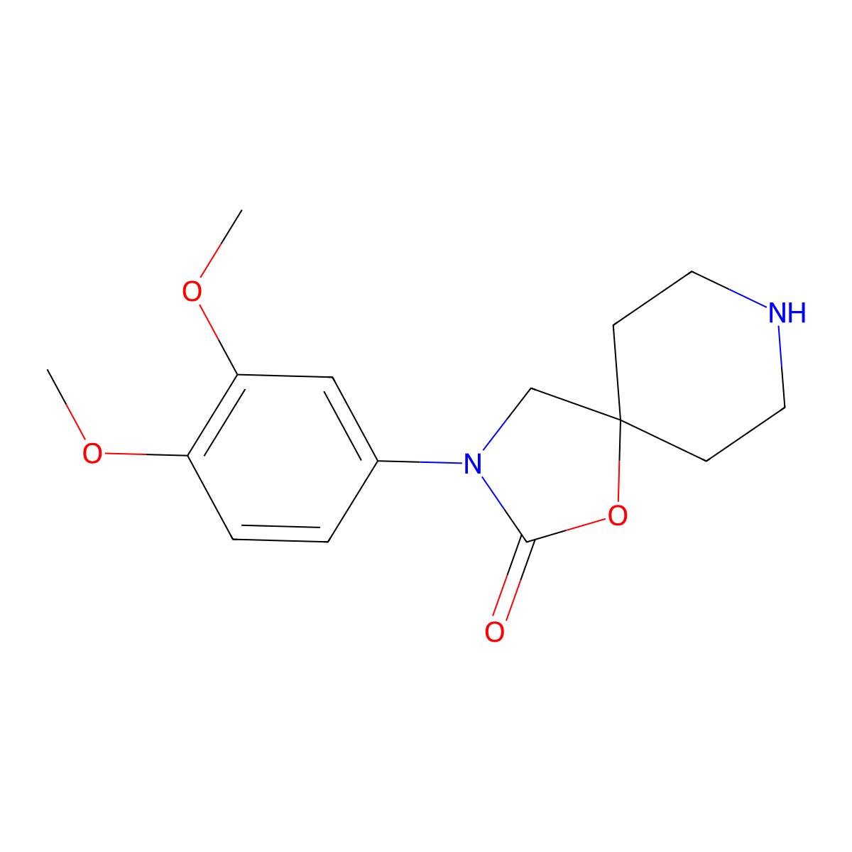 3-(3,4-Dimethoxyphenyl)-1-oxa-3,8-diazaspiro[4.5]decan-2-one molecular structure, CAS 1353878-11-1