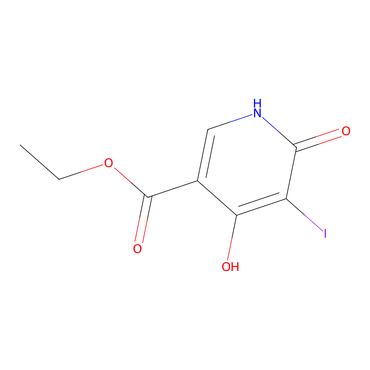 Ethyl 4,6-dihydroxy-5-iodopyridine-3-carboxylate molecular structure, CAS 1353878-12-2