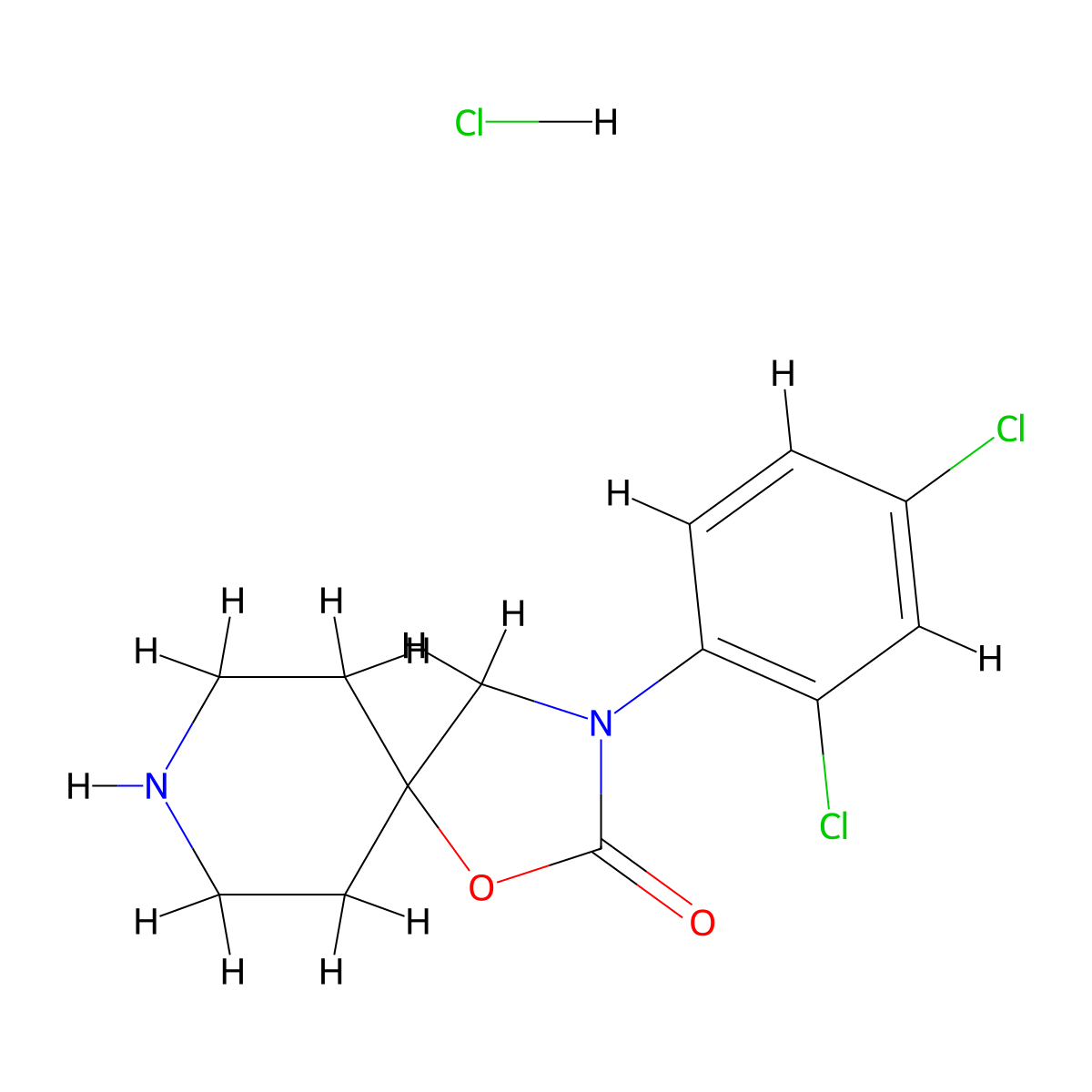 3-(2,4-Dichlorophenyl)-1-oxa-3,8-diazaspiro[4.5]decan-2-one hydrochloride molecular structure, CAS 1353878-16-6