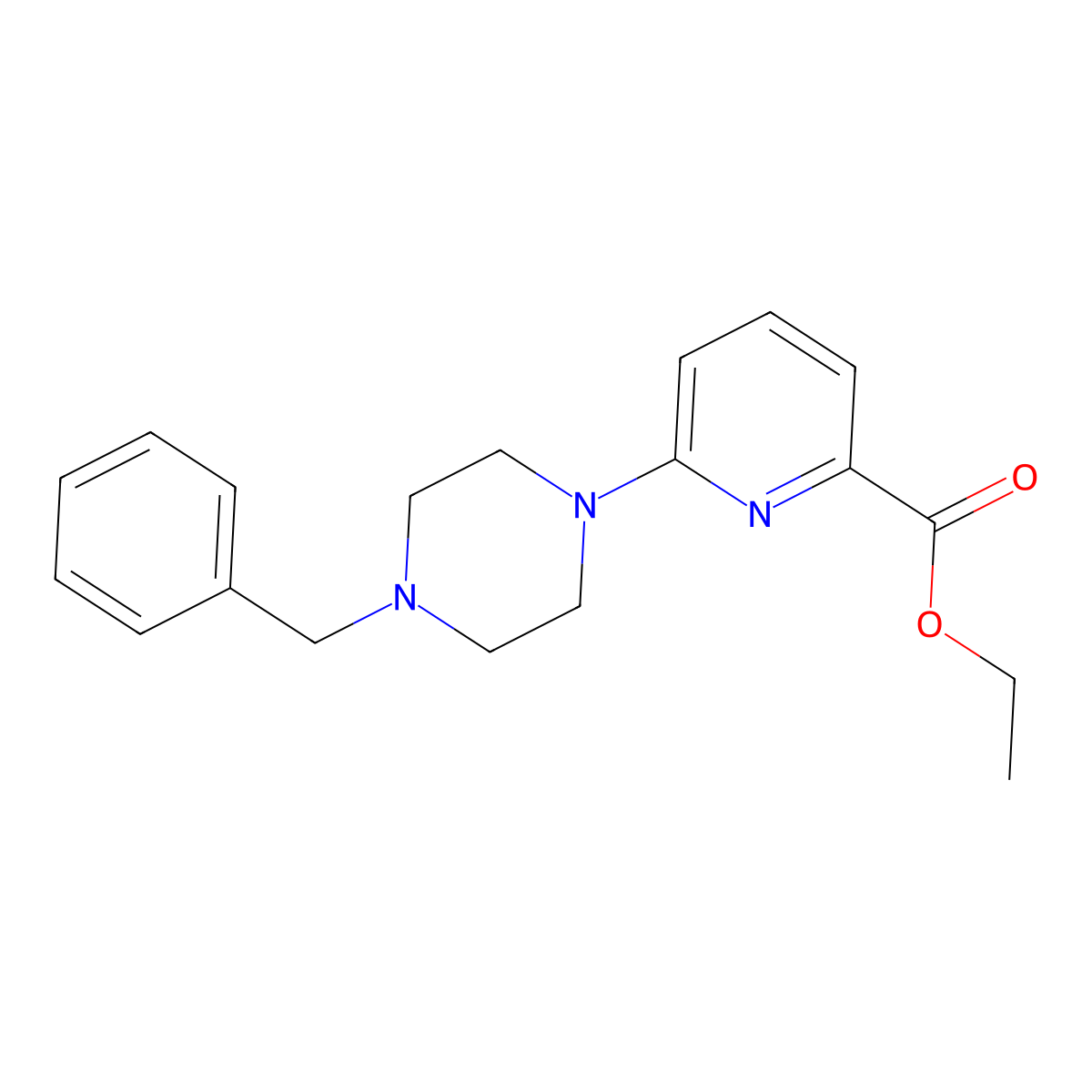Ethyl 6-(4-benzylpiperazin-1-yl)pyridine-2-carboxylate molecular structure, CAS 1353878-17-7