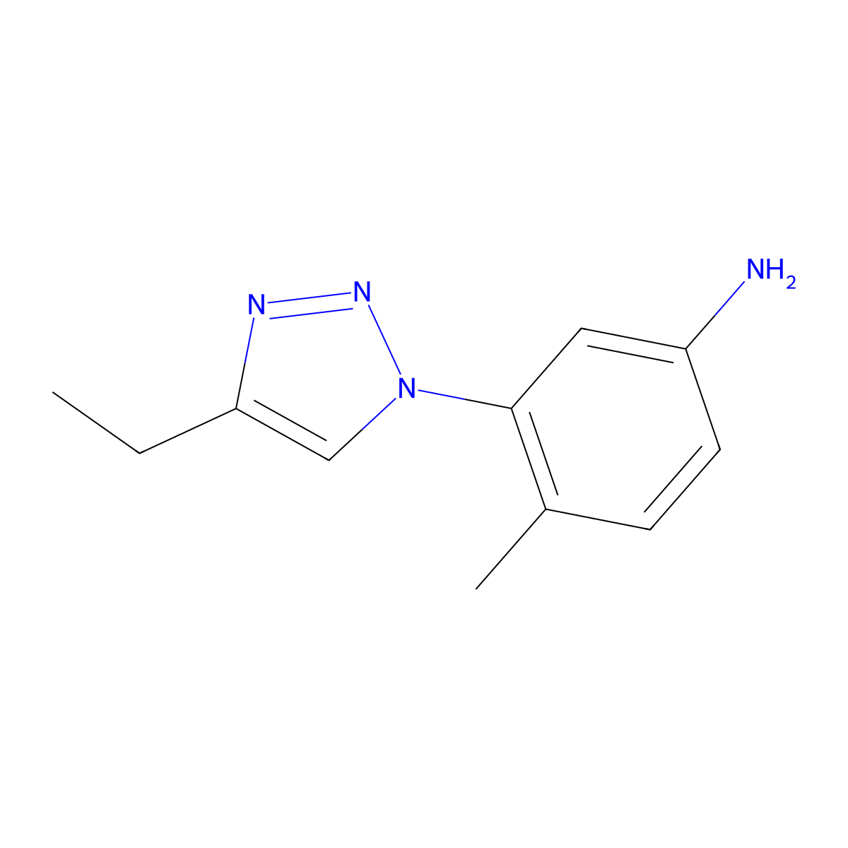 3-(4-ethyl-1H-1,2,3-triazol-1-yl)-4-methylaniline molecular structure, CAS 1353878-18-8
