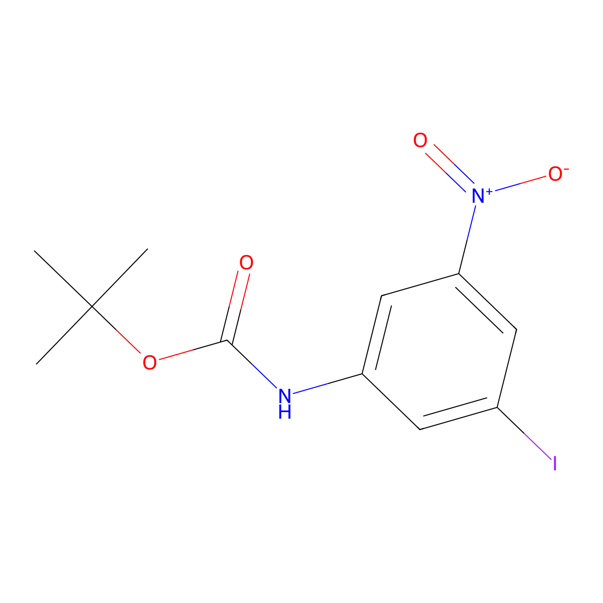 tert-butyl N-(3-iodo-5-nitrophenyl)carbamate molecular structure, CAS 1353878-19-9