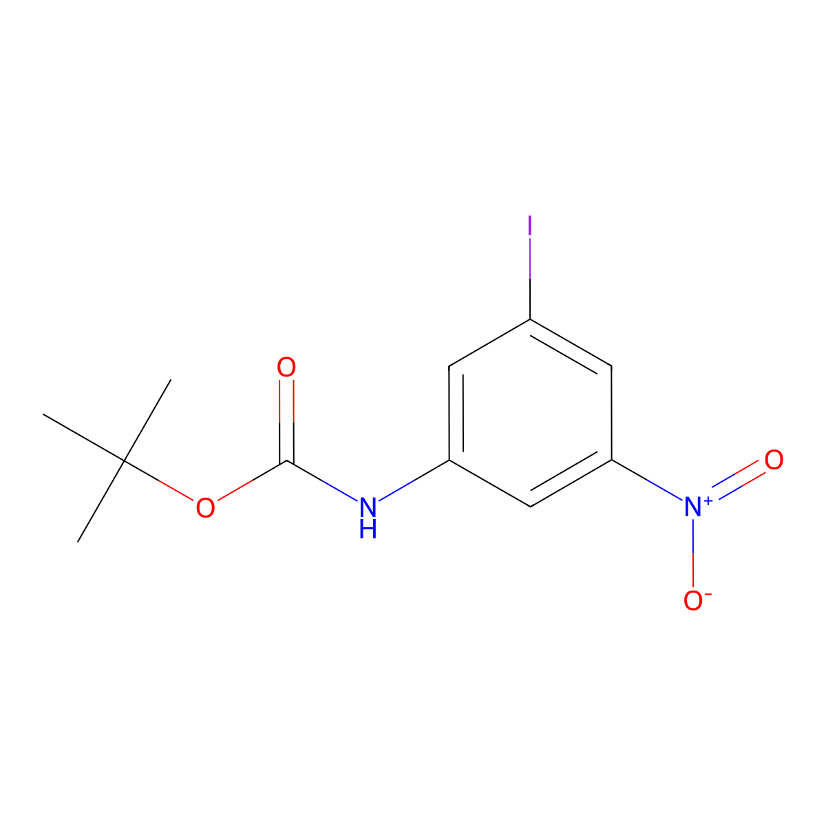 tert-butyl N-(3-iodo-5-nitrophenyl)carbamate molecular structure, CAS 1353878-19-9