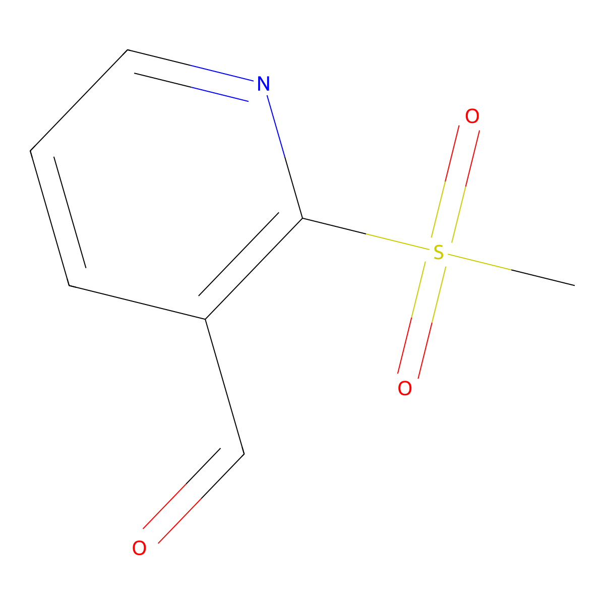 2-Methanesulfonylpyridine-3-carbaldehyde molecular structure, CAS 1353878-25-7