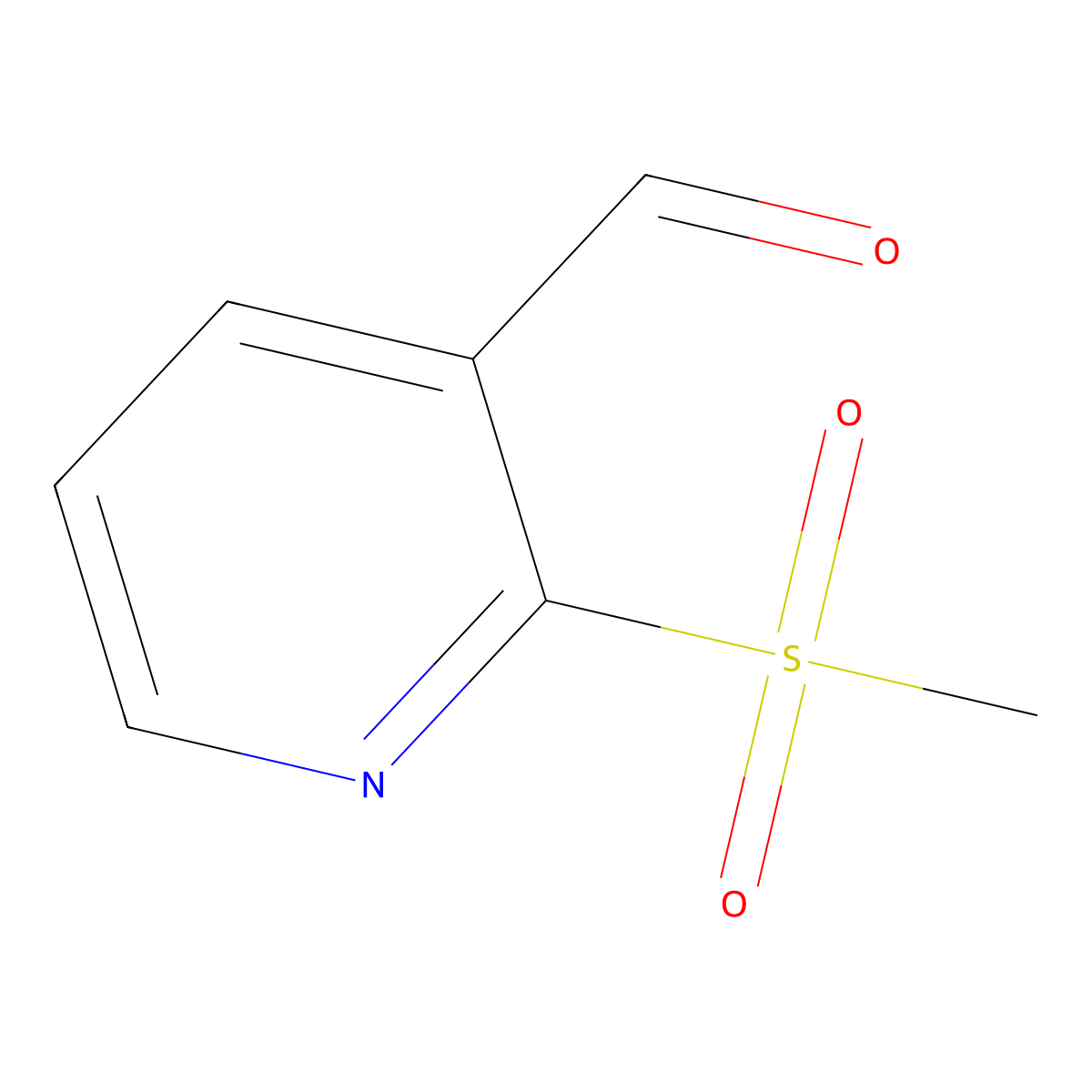 2-Methanesulfonylpyridine-3-carbaldehyde molecular structure, CAS 1353878-25-7