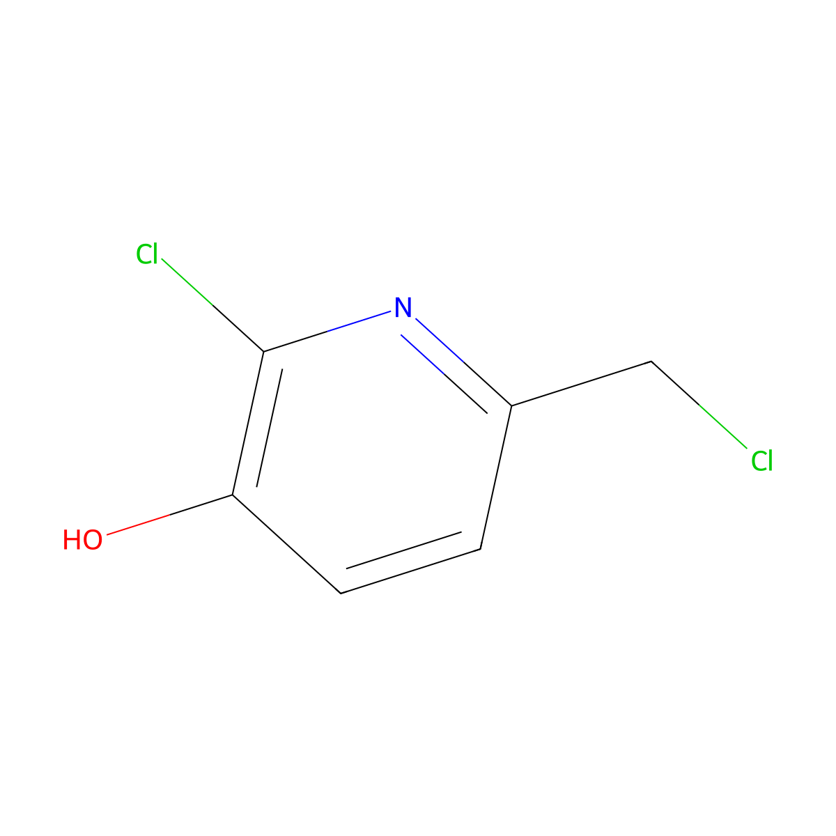 2-Chloro-6-(chloromethyl)-3-pyridinol molecular structure, CAS 1353878-26-8