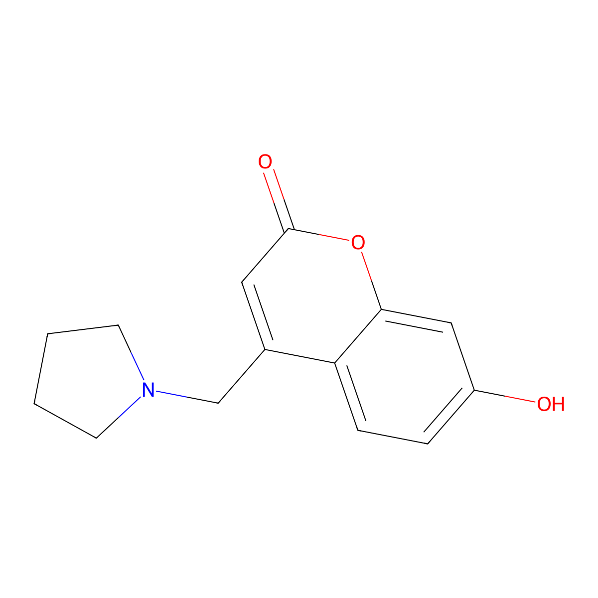 7-hydroxy-4-(pyrrolidin-1-ylmethyl)-2H-chromen-2-one molecular structure, CAS 1353878-28-0