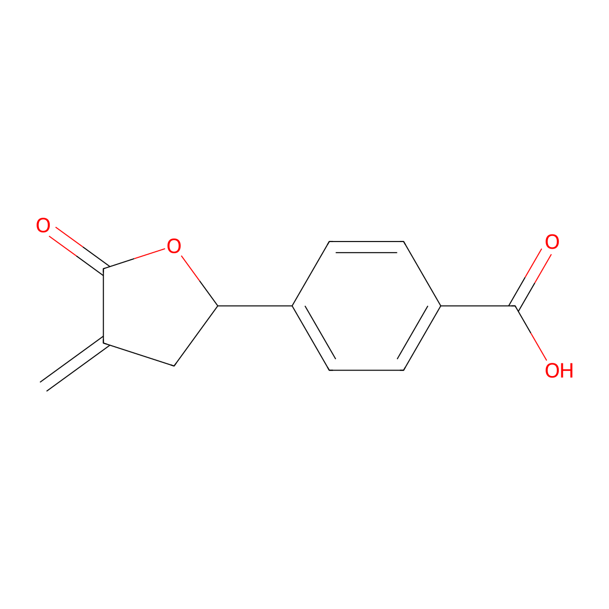 4-(4-Methylidene-5-oxooxolan-2-yl)benzoic acid molecular structure, CAS 1353888-09-1