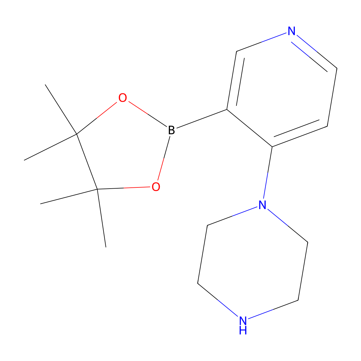 4-(Piperazin-1-YL)pyridine-3-boronic acid pinacol ester molecular structure, CAS 1353889-06-1
