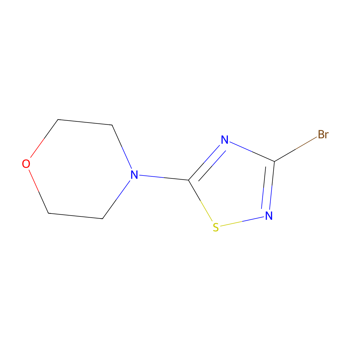 4-(3-Bromo-1,2,4-thiadiazol-5-yl)morpholine molecular structure, CAS 1353895-65-4