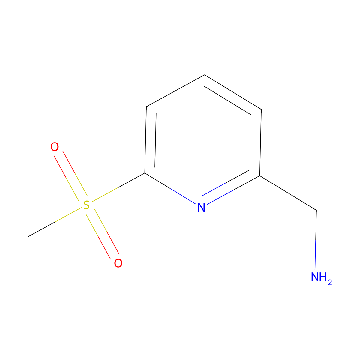 (6-(Methylsulfonyl)pyridin-2-yl)methanamine molecular structure, CAS 1353897-62-7