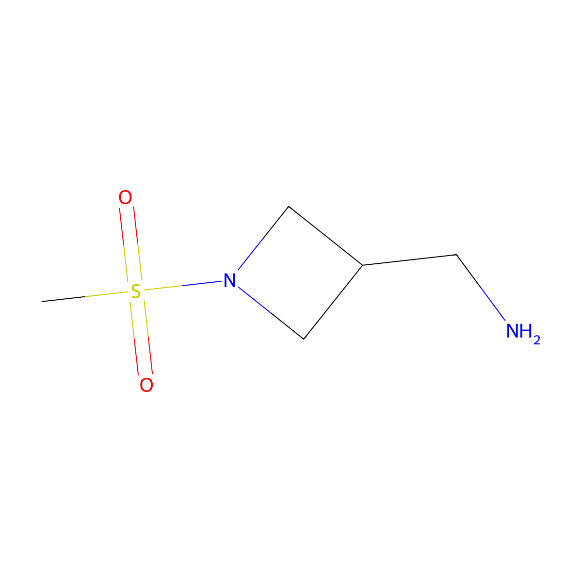 (1-Methanesulfonylazetidin-3-yl)methanamine molecular structure, CAS 1353897-67-2