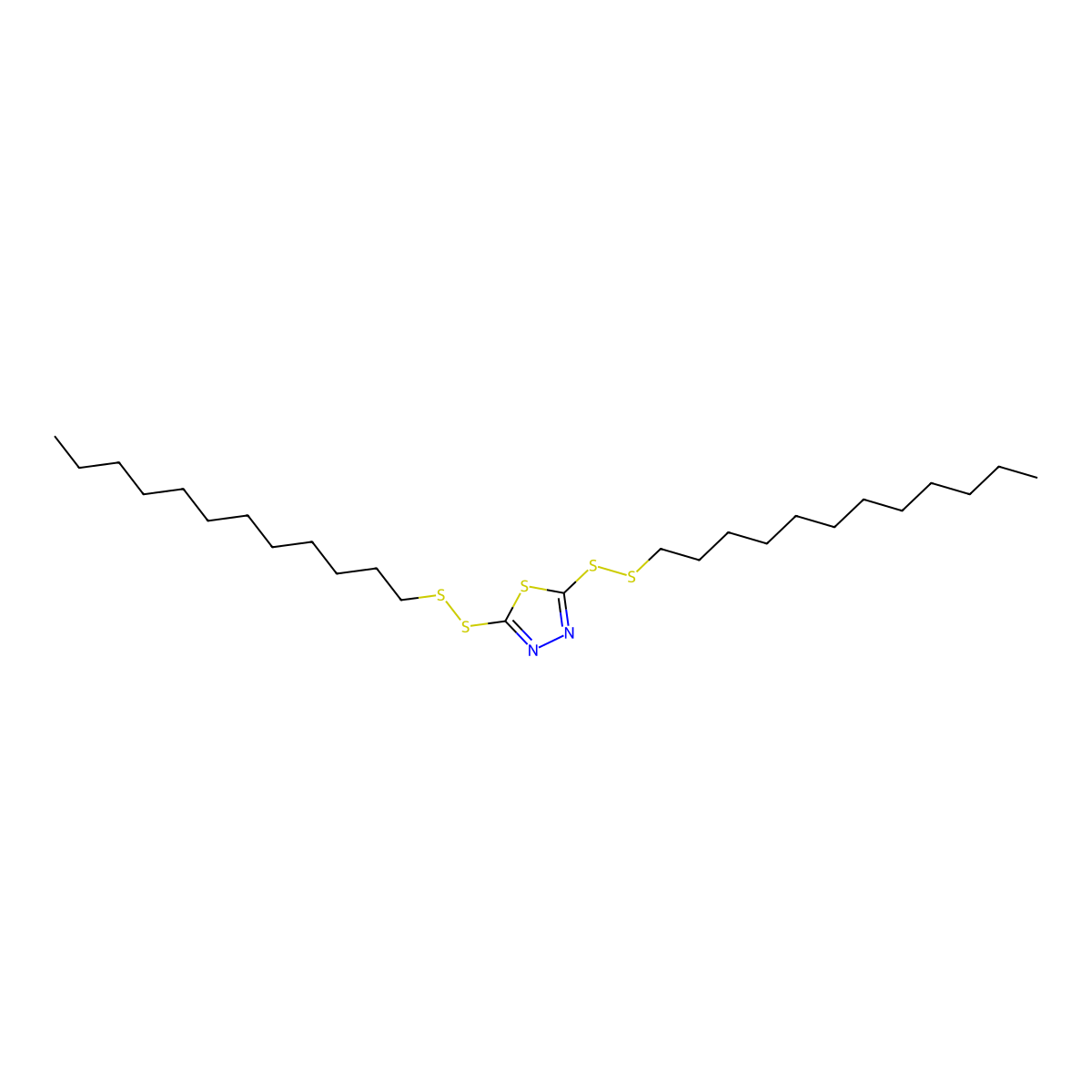 2,5-Bis(dodecyldithio)-1,3,4-thiadiazole molecular structure, CAS 13539-12-3