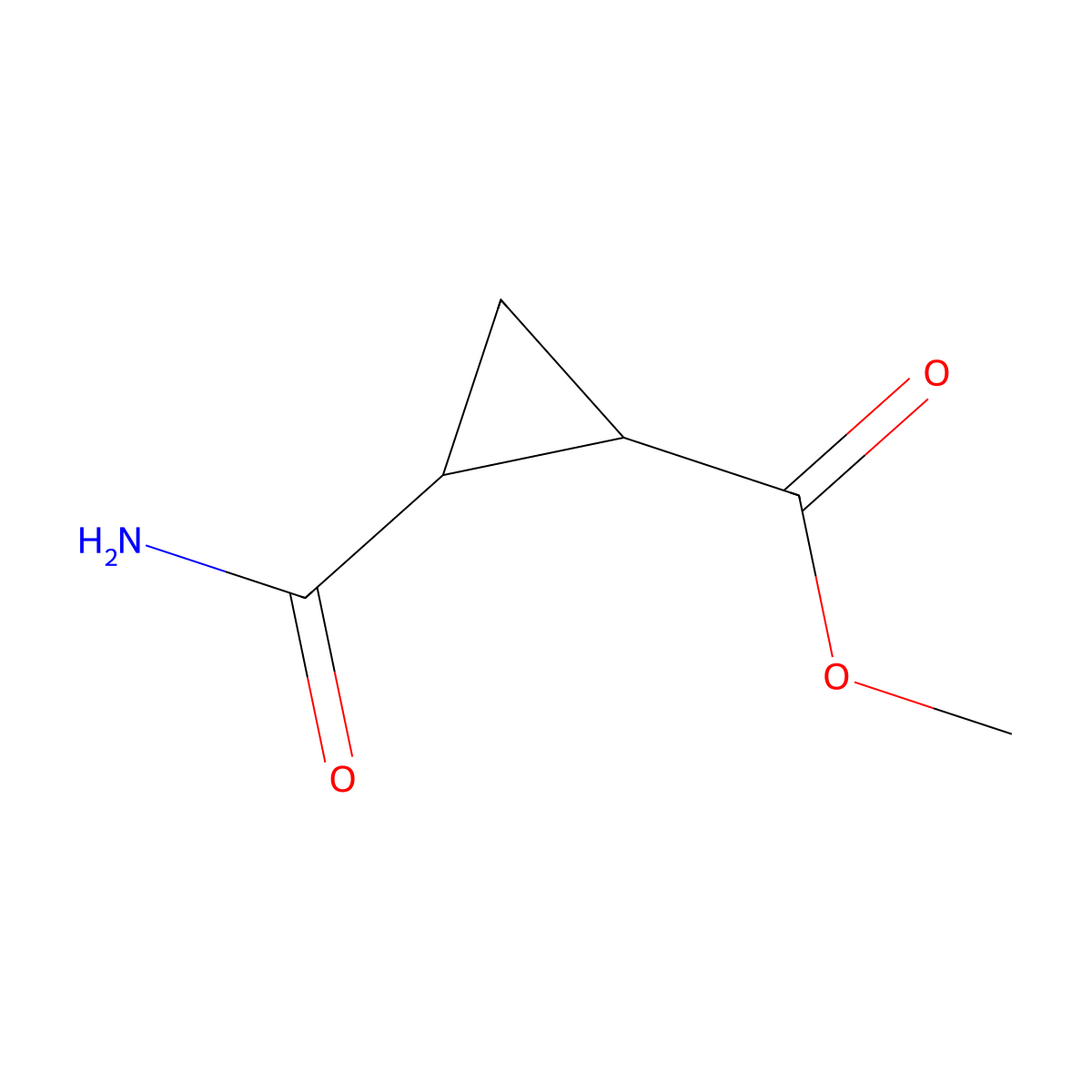 rac-methyl (1R,2S)-2-carbamoylcyclopropane-1-carboxylate molecular structure, CAS 1353900-68-1