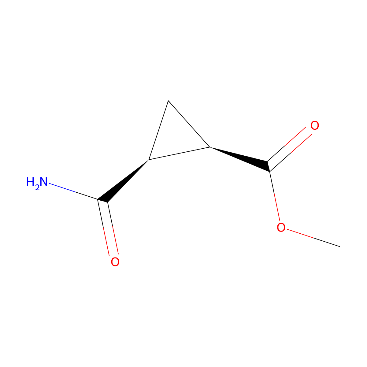 rac-methyl (1R,2S)-2-carbamoylcyclopropane-1-carboxylate molecular structure, CAS 1353900-68-1