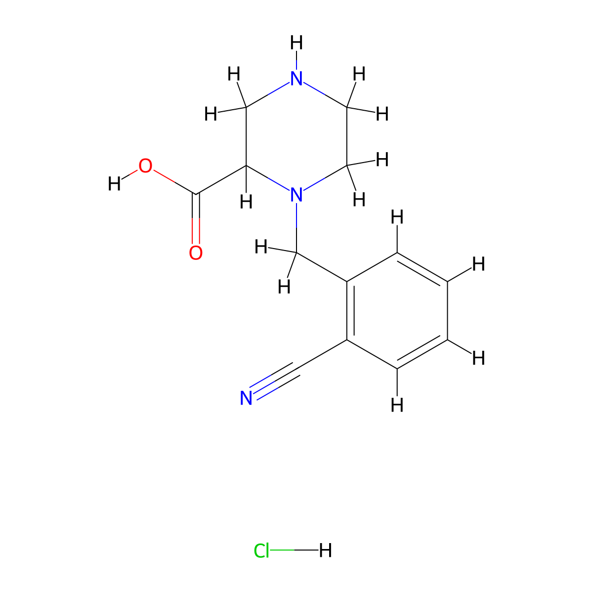 1-(2-Cyanobenzyl)piperazine-2-carboxylic acid hydrochloride molecular structure, CAS 1353943-58-4