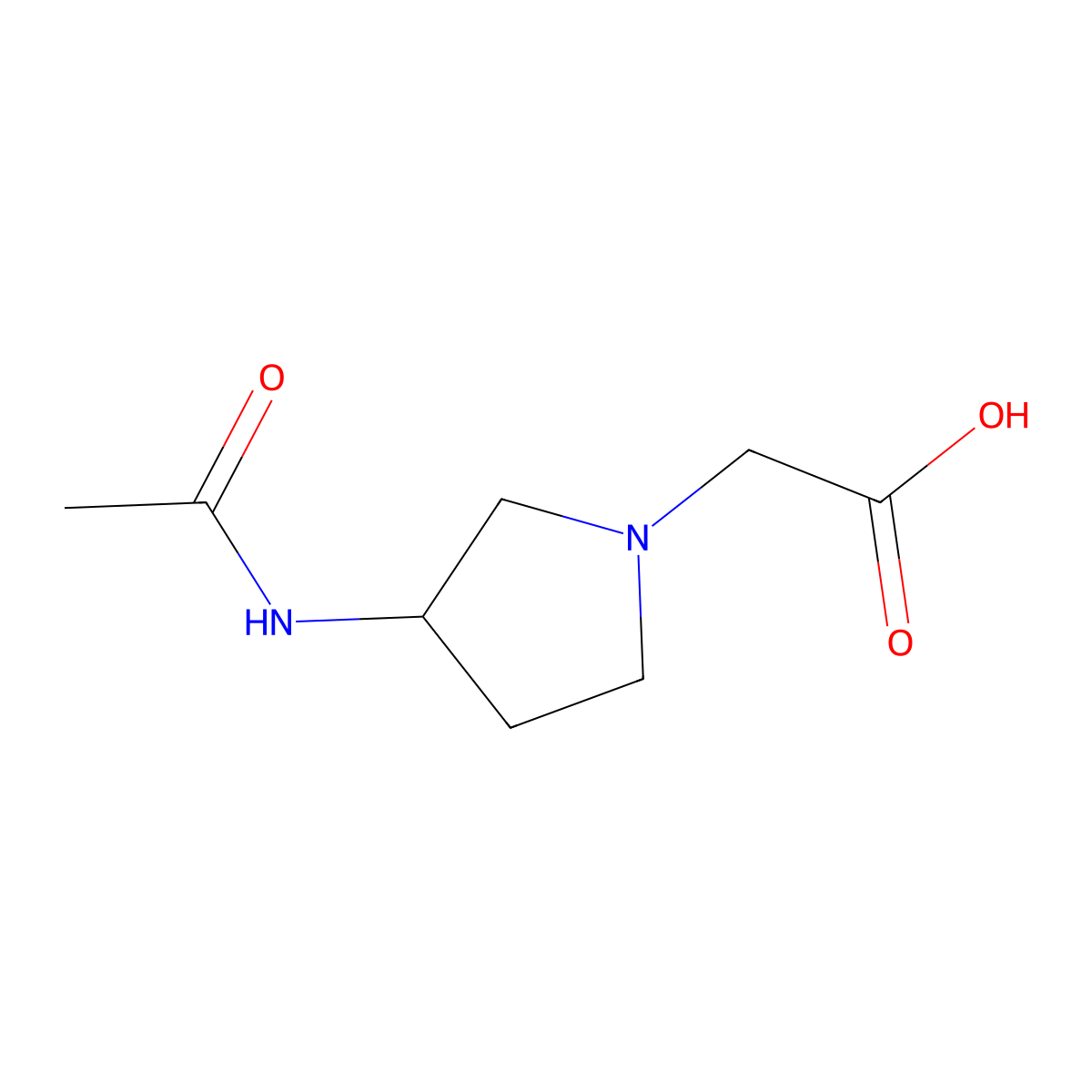 2-(3-Acetamidopyrrolidin-1-yl)acetic acid molecular structure, CAS 1353943-70-0
