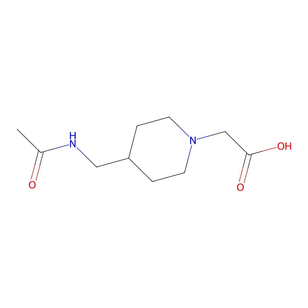 [4-(Acetylamino-methyl)-piperidin-1-yl]-acetic acid molecular structure, CAS 1353943-82-4