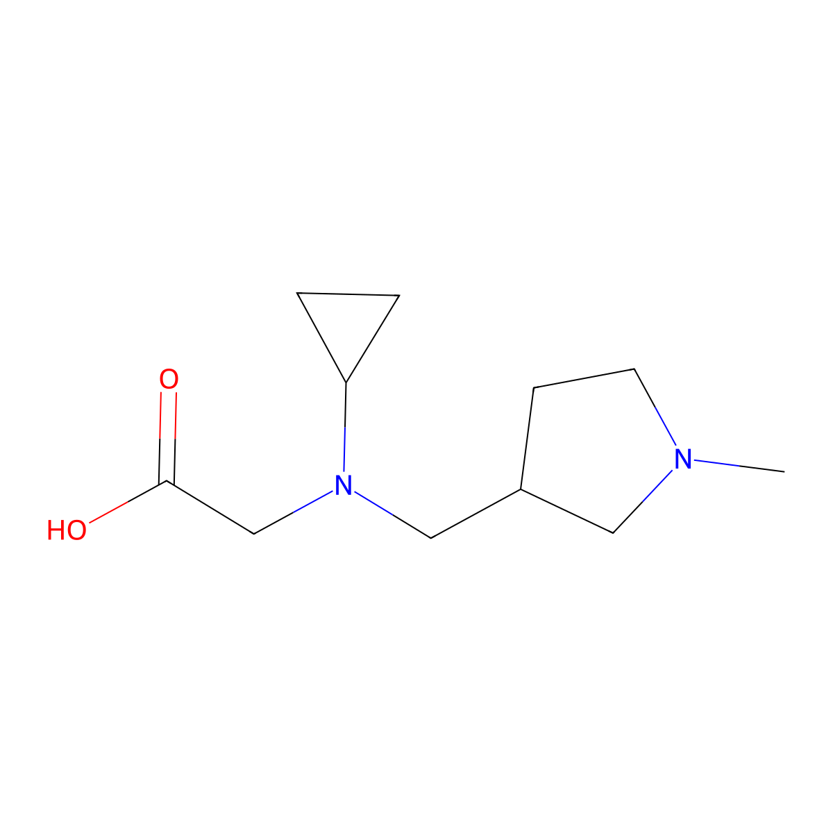 [Cyclopropyl-(1-methyl-pyrrolidin-3-ylmethyl)-amino]-acetic acid molecular structure, CAS 1353943-93-7