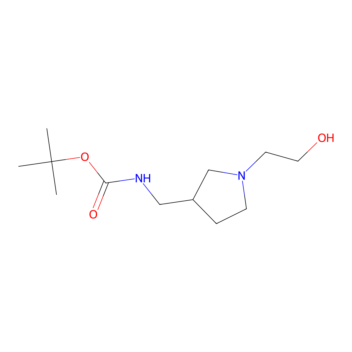[1-(2-Hydroxy-ethyl)-pyrrolidin-3-ylmethyl]-carbamic acid tert-butyl ester molecular structure, CAS 1353944-01-0
