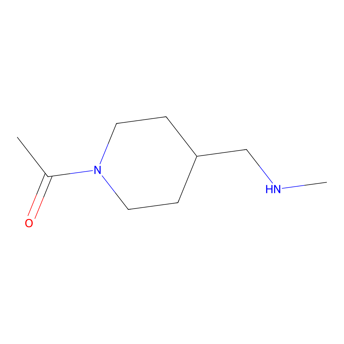 1-(4-((Methylamino)methyl)piperidin-1-yl)ethanone molecular structure, CAS 1353944-09-8