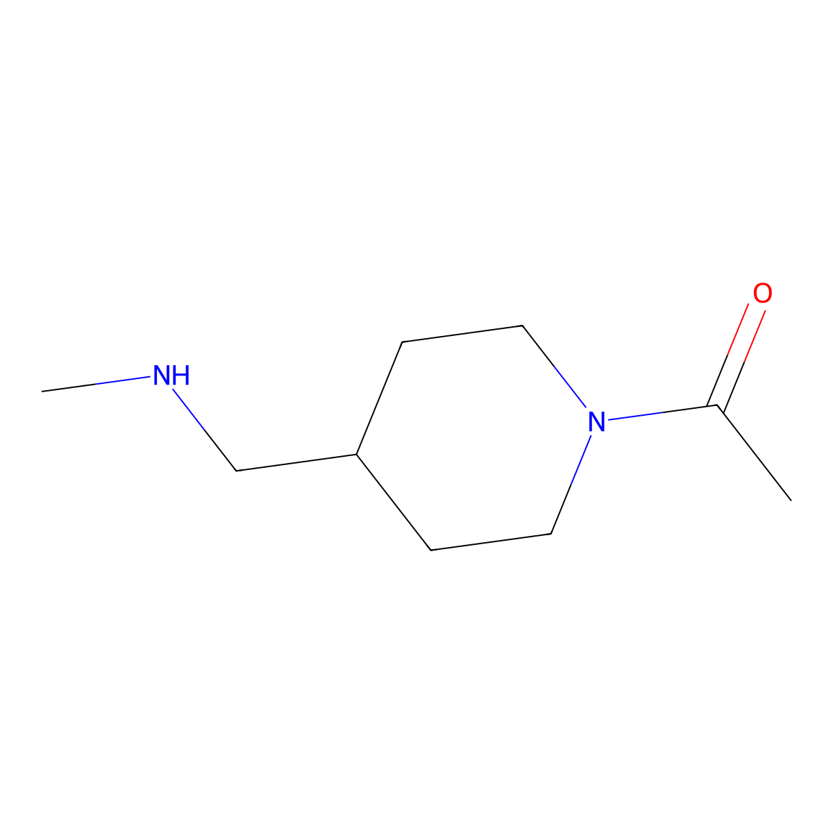 1-(4-((Methylamino)methyl)piperidin-1-yl)ethanone molecular structure, CAS 1353944-09-8