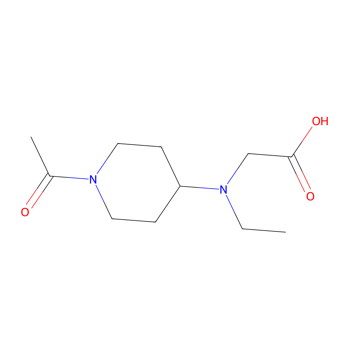 [(1-Acetyl-piperidin-4-yl)-ethyl-amino]-acetic acid molecular structure, CAS 1353944-16-7
