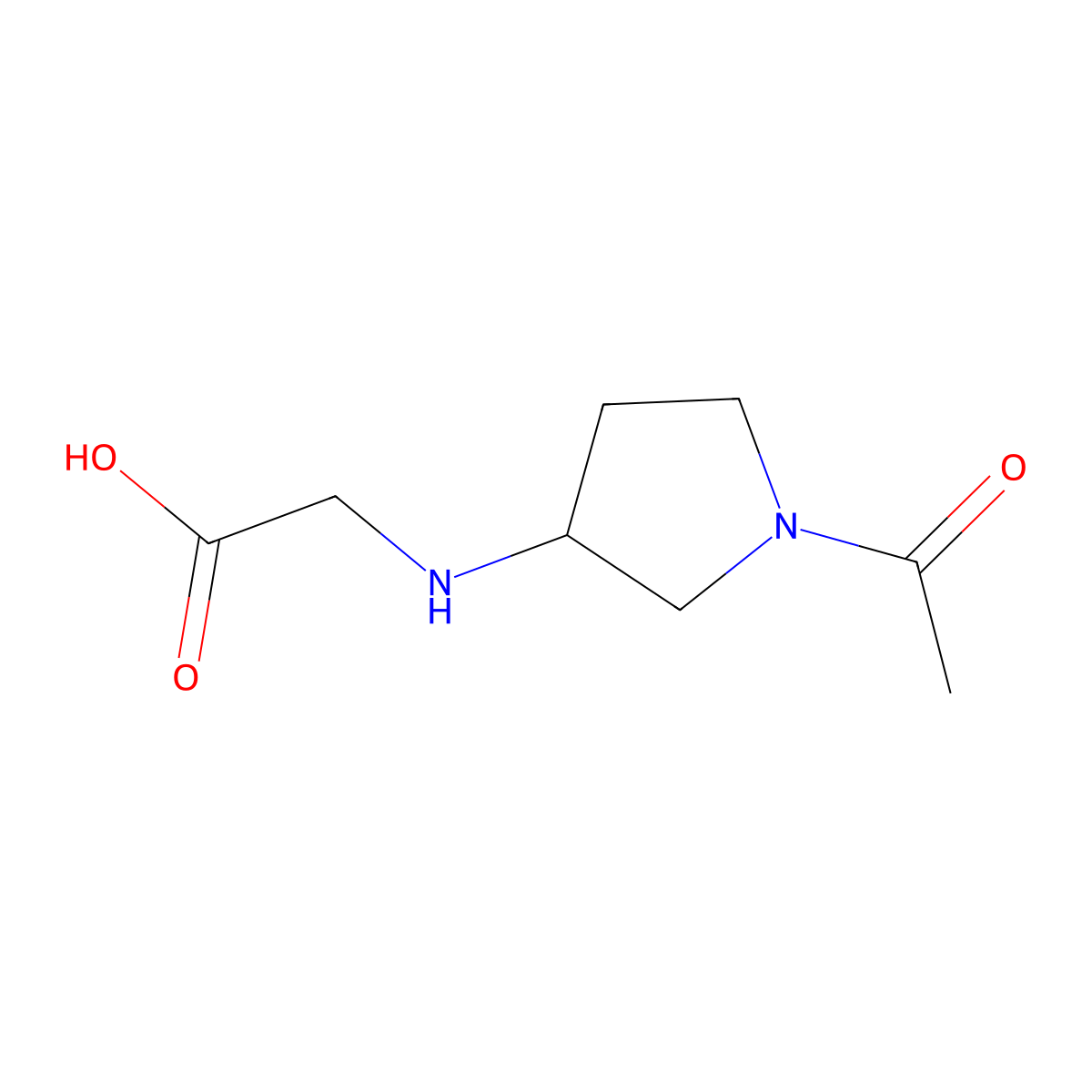 (1-Acetyl-pyrrolidin-3-ylamino)-acetic acid molecular structure, CAS 1353944-25-8
