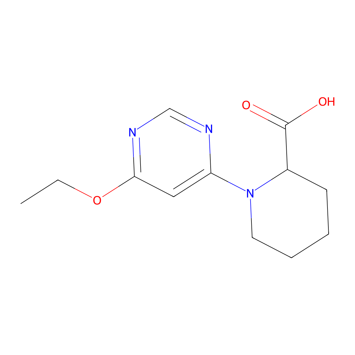 1-(6-Ethoxypyrimidin-4-yl)piperidine-2-carboxylic acid molecular structure, CAS 1353944-37-2
