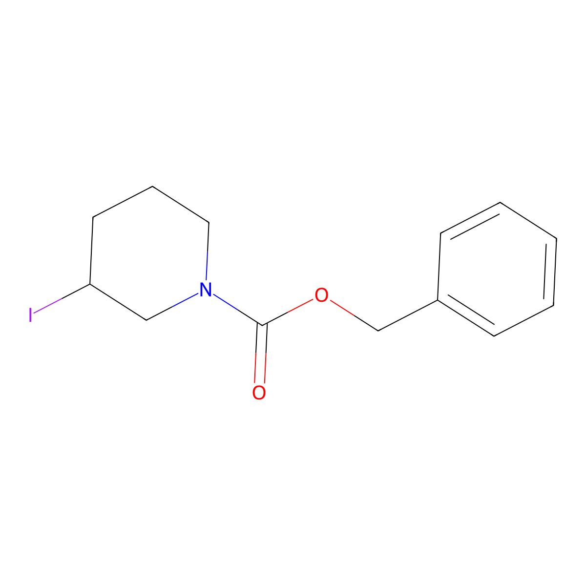 3-Iodo-piperidine-1-carboxylic acid benzyl ester molecular structure, CAS 1353944-49-6
