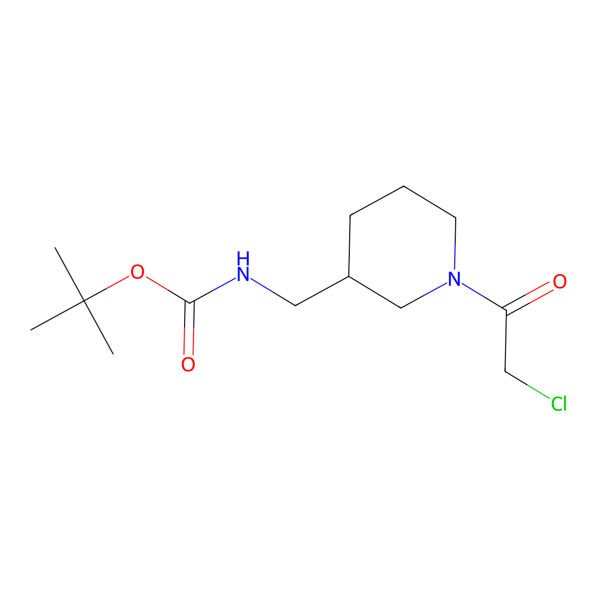 tert-Butyl ((1-(2-chloroacetyl)piperidin-3-yl)methyl)carbamate molecular structure, CAS 1353944-51-0