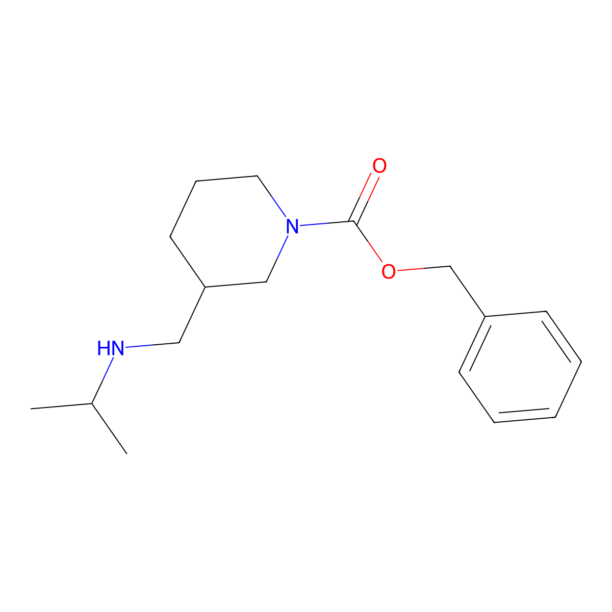 3-(Isopropylamino-methyl)-piperidine-1-carboxylic acid benzyl ester molecular structure, CAS 1353944-74-7