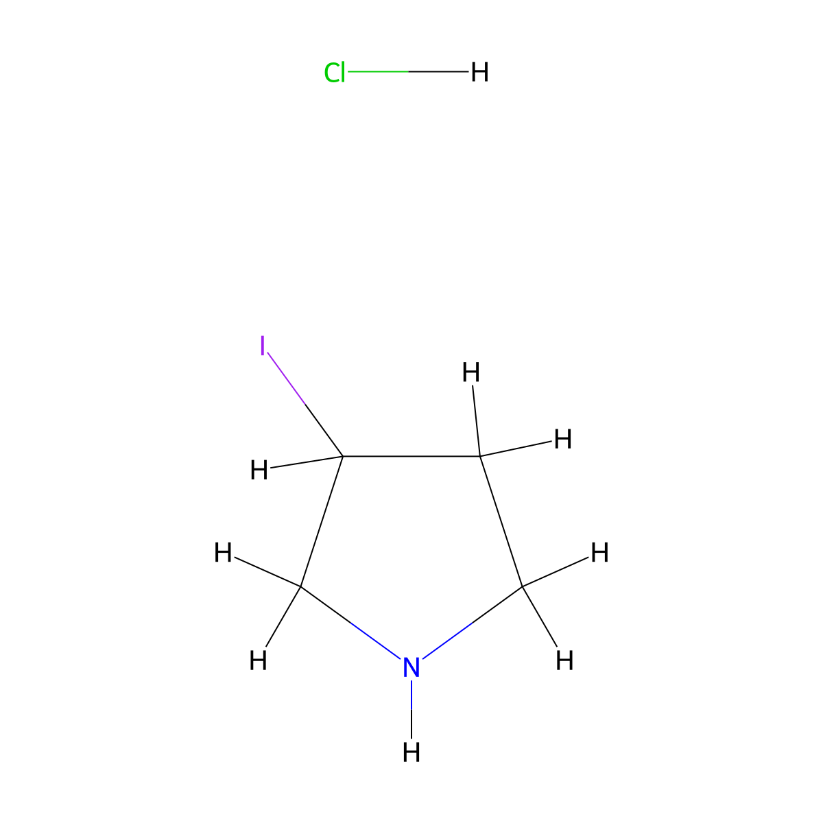 3-Iodopyrrolidine hydrochloride molecular structure, CAS 1353944-79-2