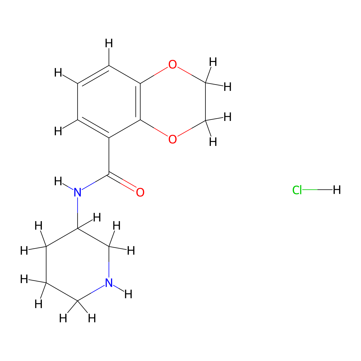 N-(Piperidin-3-yl)-2,3-dihydrobenzo[b][1,4]dioxine-5-carboxamide hydrochloride molecular structure, CAS 1353944-80-5