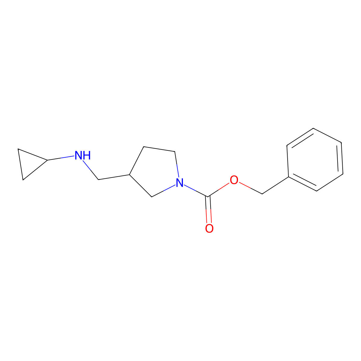3-Cyclopropylaminomethyl-pyrrolidine-1-carboxylic acid benzyl ester molecular structure, CAS 1353944-83-8