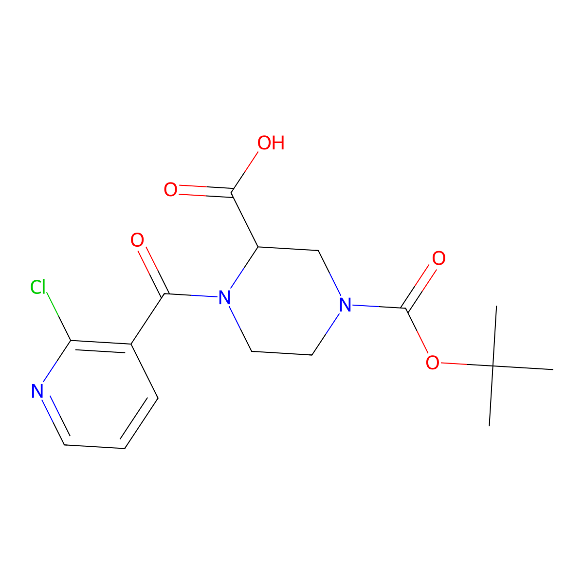 4-(tert-Butoxycarbonyl)-1-(2-chloronicotinoyl)piperazine-2-carboxylic acid molecular structure, CAS 1353944-91-8