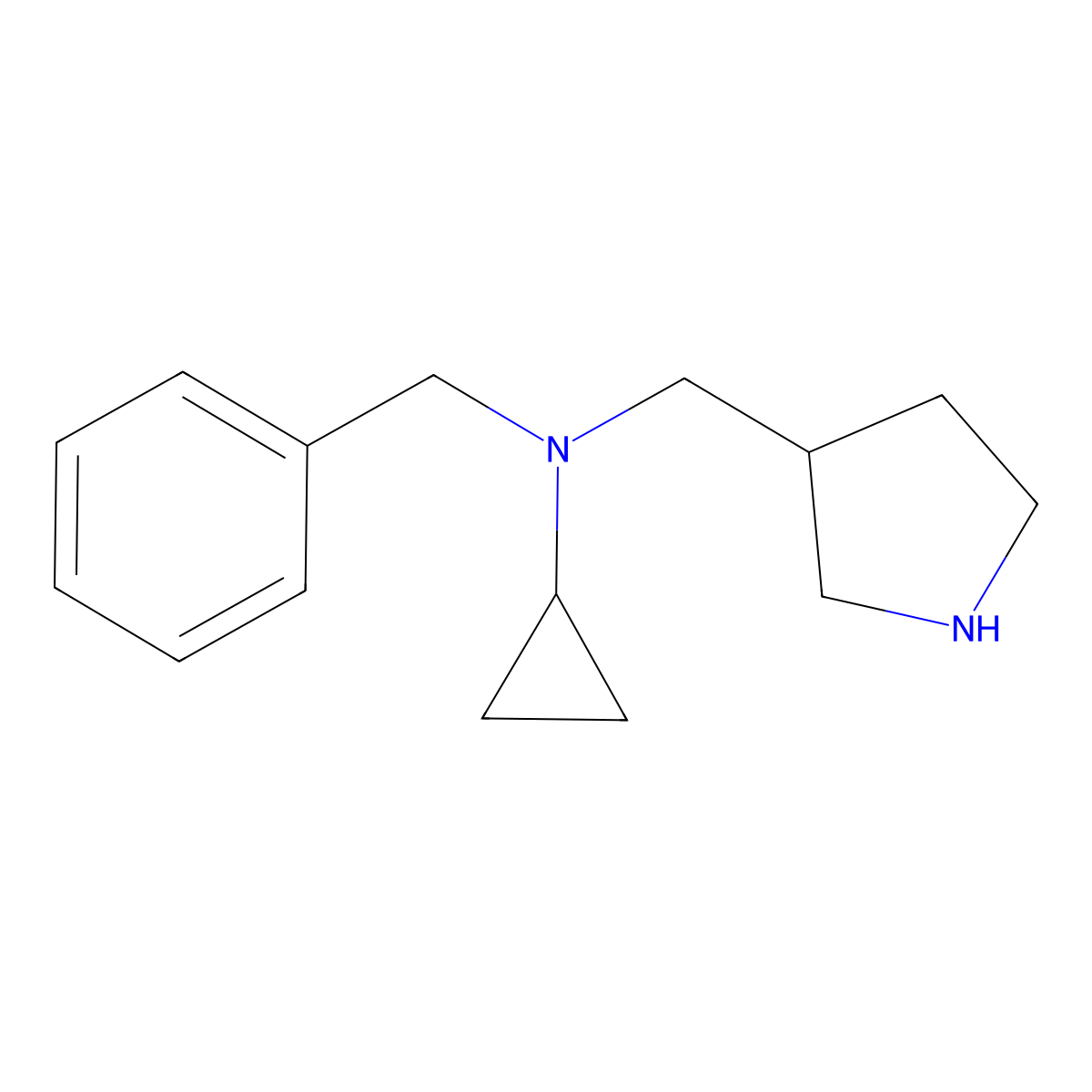 N-benzyl-N-(pyrrolidin-3-ylmethyl)cyclopropanamine molecular structure, CAS 1353945-11-5