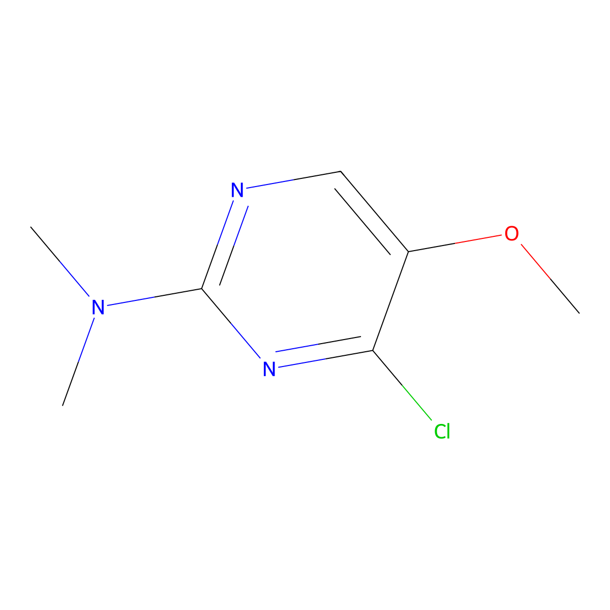4-chloro-5-methoxy-N,N-dimethylpyrimidin-2-amine molecular structure, CAS 1353945-20-6