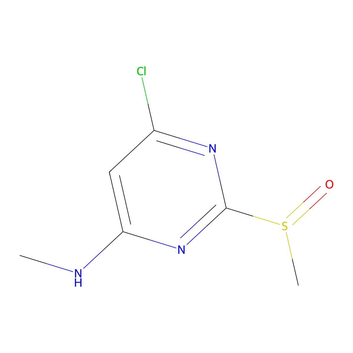 (6-Chloro-2-methanesulfinyl-pyrimidin-4-yl)-methyl-amine molecular structure, CAS 1353945-22-8