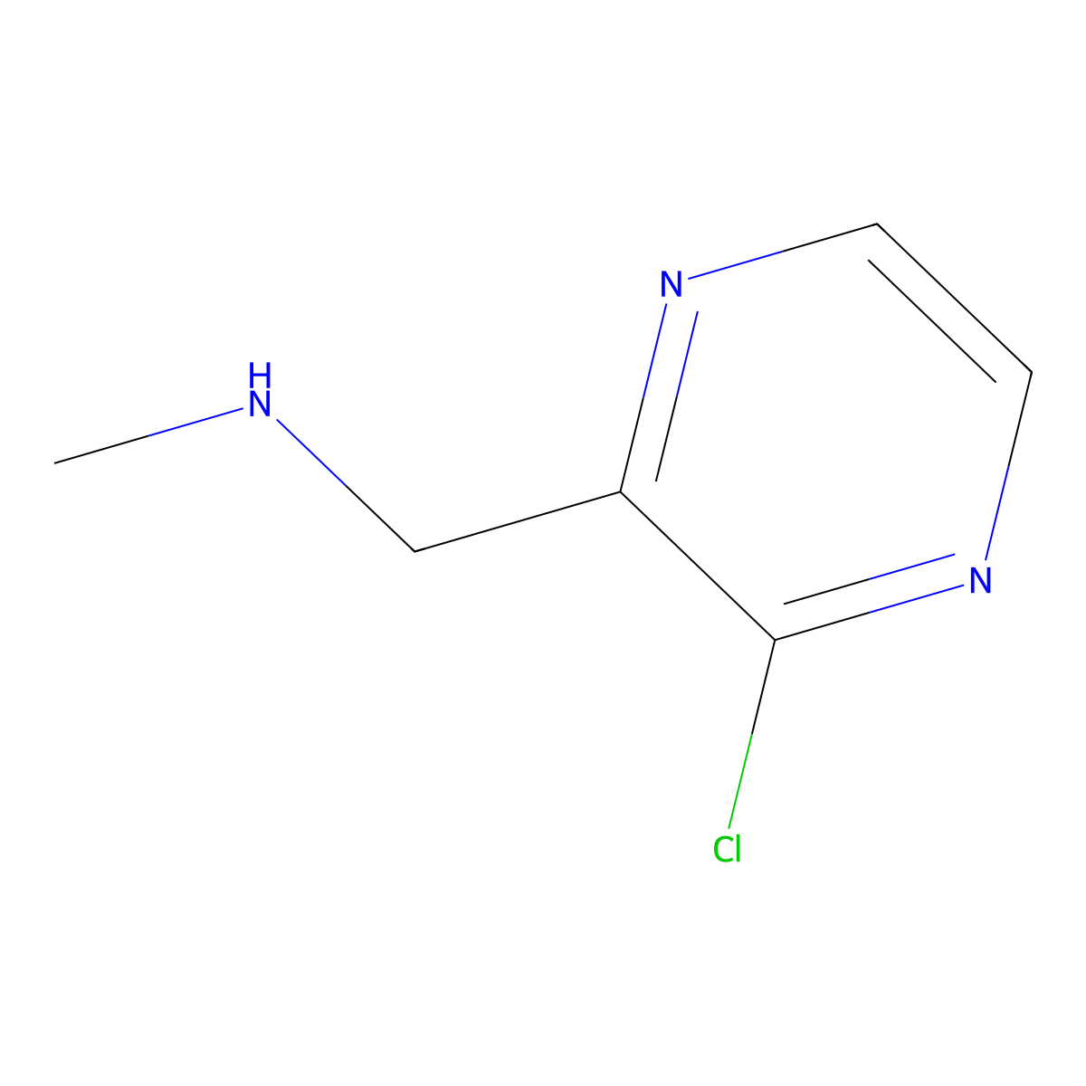 1-(3-chloropyrazin-2-yl)-N-methylmethanamine molecular structure, CAS 1353945-50-2