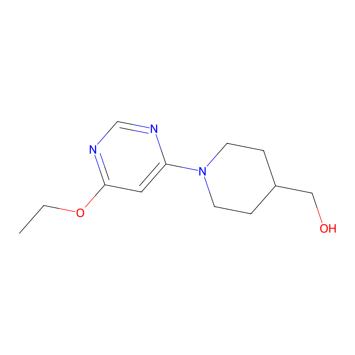 (1-(6-Ethoxypyrimidin-4-yl)piperidin-4-yl)methanol molecular structure, CAS 1353945-79-5