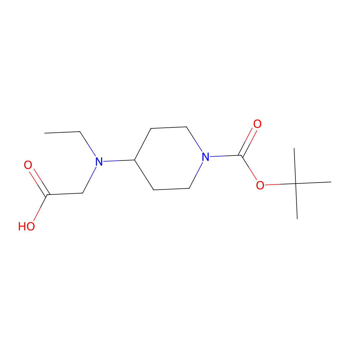 4-(Carboxymethyl-ethyl-amino)-piperidine-1-carboxylic acid tert-butyl ester molecular structure, CAS 1353945-86-4