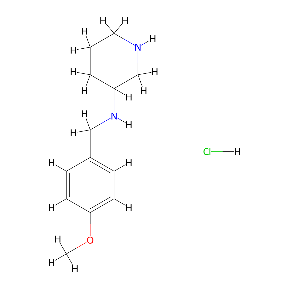 N-(4-Methoxybenzyl)piperidin-3-amine hydrochloride molecular structure, CAS 1353945-93-3